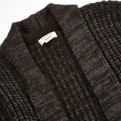 Mini boys black knitted cardigan